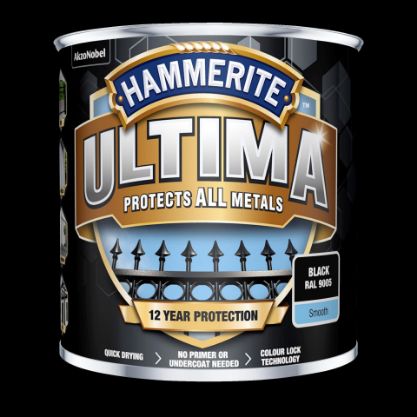 Vis detaljer for HAMMERITE ULTIMA SMOOTH BLACK 0,25L https://cdn.byggtjeneste.no/nobb/399c9de5-6043-4ff7-be38-e9aef4605bbd/Original