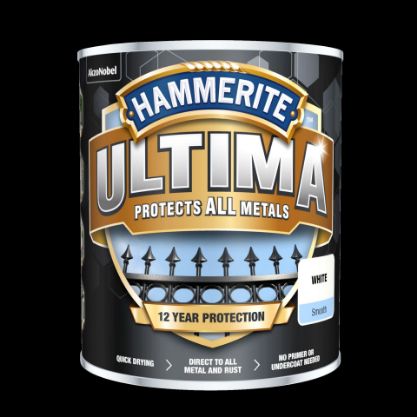 Vis detaljer for HAMMERITE ULTIMA SMOOTH WHITE 0,75L https://cdn.byggtjeneste.no/nobb/707be14d-911a-4442-b843-93955fc13ef0/Original