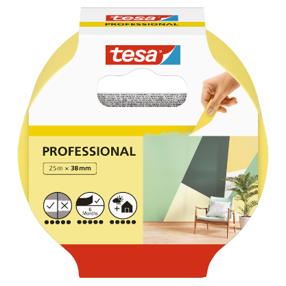 Vis detaljer for MALERTAPE PROFESSIONAL 25MX38MM GUL 57965494